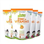 Super Gummy Zinc & Vitamin C Immunity Booster Gummies for Kids (30 Chewable Gummy Bears) - Pack of 4