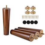 8 Inch Wood Sofa Legs Mid Century Replacement Furniture Feet for Cabinet Couch Chair Armchair Set of 4