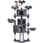 Yaheetech 194cm Large Cat Tree, Multi-Level Cat Tower with 3 Big Comfy Condos, Scratching Posts, 3 Cozy Perches, 2 Baskets, Activity Center for Indoor Cats