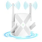 WiFi Extender Booster, Dual Band AC1200 Mbps 5Ghz And 2.4Ghz WiFi Booster Range Extender, WiFi Repeater Covers Up To 1000 Sq Ft And 32 Devices WiFi Boosters For Home, Easy Setup, UK Plug, White