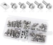 60PCS Battery Terminal Bolt,Stainless Steel Car/Motorcycle Battery Bolts Contain M6x10/12/16/18/20mm Sizes,Essential Battery Terminal Nuts Kit Car Accessories for Scooter ATV Bike