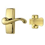 Ideal Security GL Lever Handle Set for Storm Doors and Screen Doors, Bright Brass