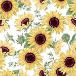 Yisen-Ocea Wallpaper Peel and Stick Floral Boho, Yellow Sunflower Wall Decor Bathroom Bedroom Livingroom Removable Mural 17.7 inch x 118 inch