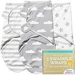 Juicy Bumbles Swaddle Blanket 0-3 Months - 100% Cotton Baby Swaddle Wrap Newborn - Set of 3 Swaddle Wrap - Baby Essentials for Newborn Baby Boy and Girl