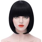 Samyak Women short full head Bob hair wig with bangs stylish Cosplay Party Replacement Hair wig