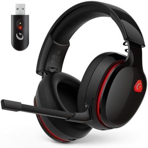 AOC 2.4GHz Wireless Gaming Headset for PS5, PS4, PC, Switch, 45Hr, BlackRed