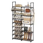 WOWLIVE 9 Tiers Shoe Rack Shoe Storage Shoe Organizer 30-35 Pairs Shoe Tower Unit Shelf Durable Metal Pipes with Plastic Connectors Stackable Shoe Rack(SSS2B9)