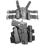 HTUK Airsoft Leg Holster 1911 Tactical Leg Holster Set Drop Leg Platform Set Quick Draw Tactical Holster Set