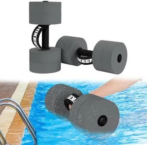 Hikeen Aquatic Exercise Dumbbells Water Dumbbell Pool Resistance Aquatic Fitness Barbells with 4 High-Density EVA Foam Pool Weights Dumbbells, for Water Aerobics Weight Loss (2 EVA Grey)