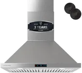 CAVALIERE Digital 462 CFM Wall Mount Range Hood 30 Inch, 3-Year Warranty, Enhanced Stainless Steel, Ducted/Ductless Range Hood Convertible (Kit Included), LED Lights, Baffle Filter, Touch Controls