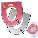 2PCS Warm Plush Toilet Seat Cover P