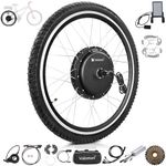 Voilamart 26" Waterproof Electric Bicycle Hub Motor Wheel Conversion Kit 48V 1200W with LCD Display Meter IP65 (Rear Ebike Hub Motor Wheel)