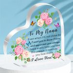 HULALA Nana Gifts From Grandchildren Acrylic Heart Shape Nana Plaque Gift For Mothers Day Birthday Christmas From Granddaughter Grandson