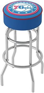 Trademark Global Bar Stool - Philadelphia 76ers Logo Stool with Foam Padded Seat - Swivel Chair for Game Room, Garage, or Home Bar