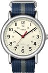 Timex Unisex Watch T2N654PF with Cream Dial and Grey Nylon Strap