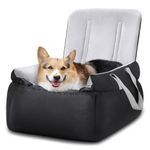 Pecute Dog Car Seat for Small Dogs or Cats, Plush & Cosy Pet Car Booster Seat with Storage Pocket, Car Dog Bed with Safety Leash & Non-Slip Base, Dog Travel Bed