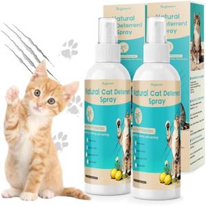 BUGAZOOM 2 Bottles, Cat Deterrent Spray Indoor, Cat Repellent Spray for Furniture, Safely Cat Pee Stopper, Anti Furniture Scratching, Stops Urine Marking, Kitten Training Spray for Sofa, Rugs, Chairs