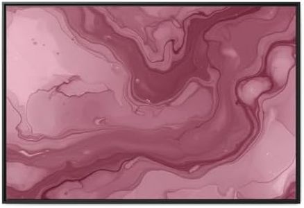BrickByDreamCo - Pink Marble Abstract Matte Canvas Framed | Fluid Art Wall Print