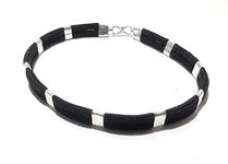 JC SILVER Thread Bracelet for Men and Boys Nazariya (Black, 8" Large)