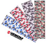 Venom Skateboards Griptape Pro Long Lasting Grip Tape for Skateboards 9" x 33" Skateboard Grip Tape - Skate Board Grip Tape For Skateboard Decks - Skateboard Accessories - Camo Red/Grey