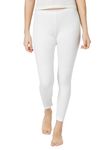 Bodycare Insider Women's Skinny Fit Off-White Thermal Lower L