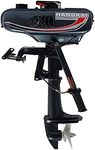 Outboard Engine Petrol 2 stroke Heavy Duty Outboard Motor Outboard Boat Engine with 3.5HP Water Cooling and CDI System Heavy Duty Inflatable Fishing Boat Motor, Outboard Engine for Boat Dinghy Kayaks