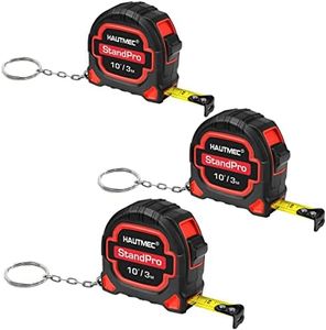 HAUTMEC 10ft Keychain Tape Measure,3 Pack Small Metric and Inches Measuring Tape,Retractable Tape Measure for Professionals and homeowners HT0252