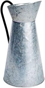 Juvale Rustic-Style Galvanized Pitcher Vase with Handle, Metal Watering Can for Farmhouse-Style Home Decor, Table Centerpieces, Decorative Flowers Arrangements (12 in)