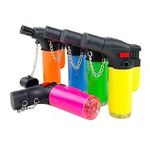 5 PACK Double Jet Torch Adjustable Butane Refillable Lighter W/ Safety Lock Neon