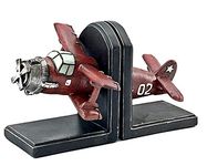 Bellaa 24230 Airplane Bookends Industrial Bookshelve Vintage Rustic Farmhouse Boho Home Decor 10 inch