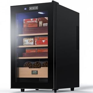 NEEDONE 48L Cooler Humidor, Electronic Humidor Cabinet for 300 Counts Capacity with Spanish Cedar Wood Shelves & Drawer with Hygrometer, Gift for Men, 2 Year Warranty, 1.7 Cu Ft