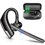 New bee Bluetooth Headset V5.2, Bluetooth Earpiece Handsfree with Dual ENC Mic Mute, Single Headset Wireless Earpiece 24 Hrs Talk 180 Days Standby for Driving/Business/Office with Android iOS Laptop