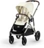 Cybex Gazelle S Stroller – Modular Double Stroller for Infant and Toddler, Includes Detachable Shopping Basket, Over 20+ Configurations, Folds Flat for Easy Storage – Taupe Frame with Seashell Beige Seat