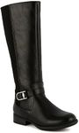 LONDON FOG Womens Felicia Stretch Riding Boot,Womens Knee High Boot, Black, 6 US