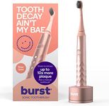 BURST Electric Toothbrush for Adults - Charcoal Black Soft Bristle Toothbrush for Deep Clean, Stain & Plaque Removal – 1 Month Rechargeable Battery - 3 Sonic Toothbrush Modes - Rose Gold