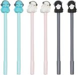 Maydahui 12PCS Cute Silicone Animal Pens Cartoon Bunny Elephant Dog Listening Music on Earphones Black Ink Fun Animal Writing Pens For Students Teachers Desk Decoration Office Supplies