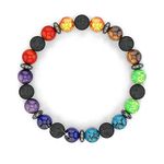 Young & Forever Rakhi Gift Friendship Day Gifts Special Chakra Lava Rock Aromatherapy Diffuser Bracelet for Women and Men, Anti Anxiety Bracelet, Yoga Meditation Gift for Women and Men, Bracelets