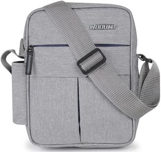Wooum Water Resistance Side Bag - Travel Bag - Office Business Bag - Cross Body Bag - Messenger Bag - Sling Bag for Men and Women Adjustable Strap (Light Grey)