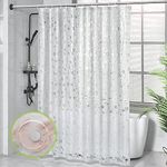 OTraki Shower Curtain 180 x 200 cm EVA Waterproof Bathroom Curtain with Magnets and Hooks Resistant Heavy Duty Bath Curtain for Bathroom Wet Room