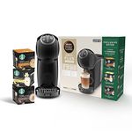 De'Longhi Nescafe Dolce Gusto Genio S Plus Automatic Machine, Capsule Coffee Machine, Espresso Boost, Cappuccino, Energy Saving, Including 3 boxes Coffee Pods Starbucks, Black