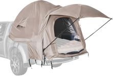 Truck Bed Tents with Removable Awing, PU2000mm Waterproof 2 Person Pickup Truck Tents Truck Bed for Camping Outdoor Travel, Khaki, 6.4 ft - 6.7 ft