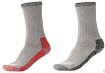 Terramar 10122-960L Men's Thermal Crew Socks 2 Pack, Large, Red/Black