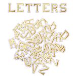 AXEN 52pcs Alphabet A to Z Patches, Iron on Sew on Letters for Clothes, Classic Gold