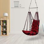 Swingzy Make in India, Single Seater Soft Leather Velvet Hanging Swing for Adults,Swing for Indoor/Outdoor, Home, Balcony & Garden, 200 Kgs Weight Capacity (Red, Free Hanging Accessories)(Cotton)