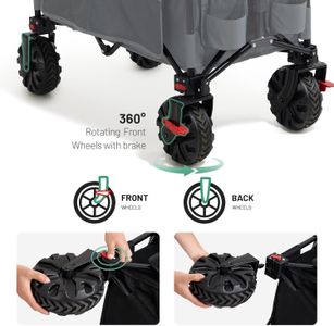 TIMBER RIDGE 200L Folding Trolley – Heavy Duty Collapsible Wagon