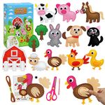 OKOOKO Animal Sewing Craft Kit, Sewing Craft Kit for Kids, DIY Crafting and Sewing Set, Plush Craft, Art Craft Kits, Fun and Educational Craft Set, Sew Your Own Felt Animals Craft Kit for 3 years +