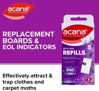 Acana Moth Trap Refills, 2 Pads – Pheromone, Chemical-Free Protection