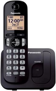 Panasonic Cordless Phone, 1.6" Backlit Display, Call Block, Speakerphone, 10 Hours Talk Time, 1 Handset - KX-TGC200B (Black)