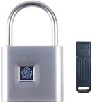 TenixLox Fingerprint Padlock with Emergency Key, Mini Smart Padlock Keyless USB Charging Biometric Padlock for Gym, School, Furniture, Luggage, Warehouse