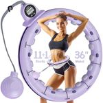 Leann L!fe 11+1 Spare Knots Waist 36" with Counter, Smart Weighted Hula Hoop for Adults Weight Loss, Infinity Hoop, Children Adult Home Outdoor Fitness Exercise, Abdominal Toner, Light Purple